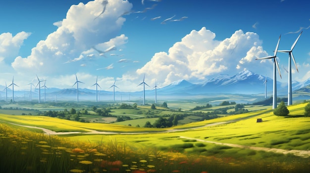 Wind turbines in the countryside