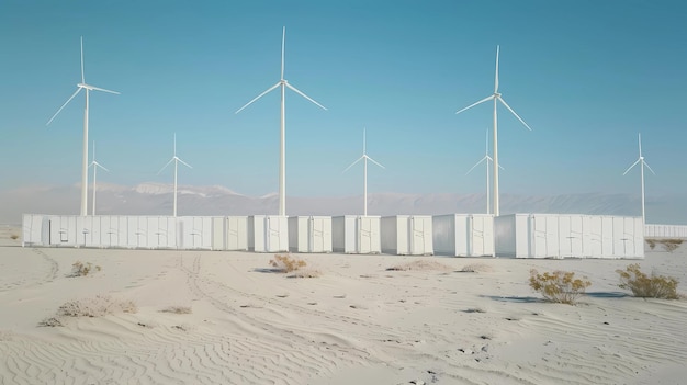 Wind Turbines in the White Sands National Monument New Mexico Generative AI illustrations