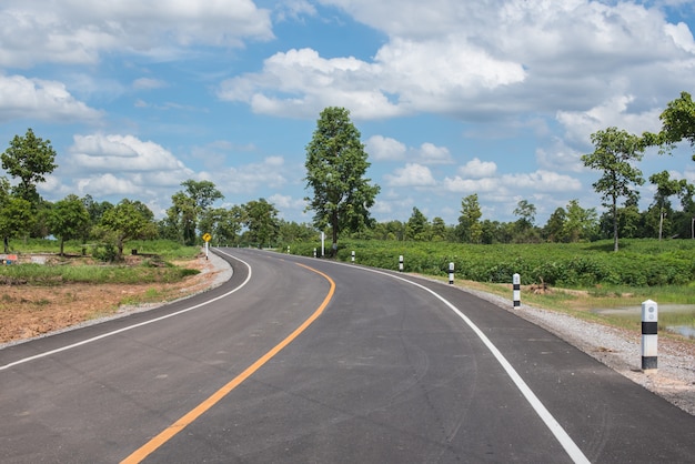 A Winding Country Road in Thailand