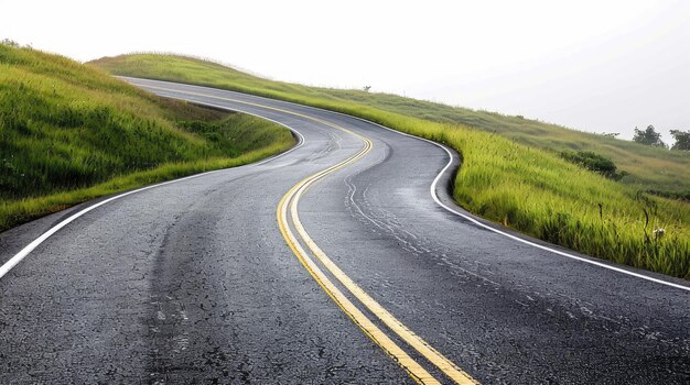 Photo winding highway isolated