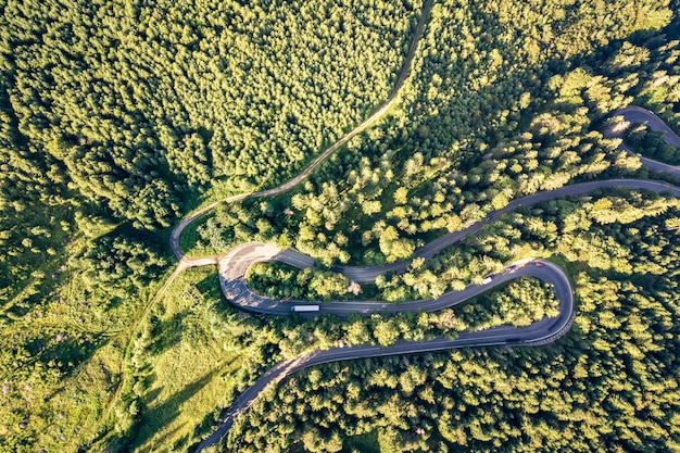 winding road in high mountain pass