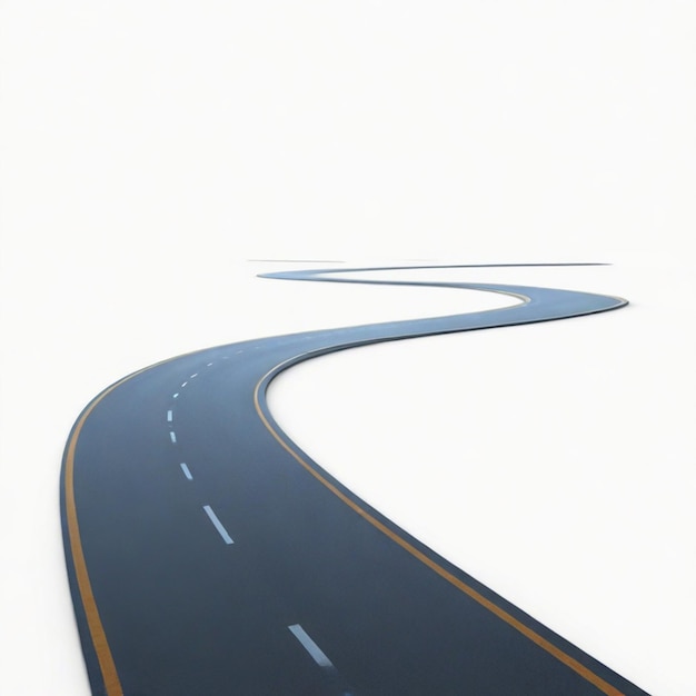 winding road png Isolated on white graphic element concept image