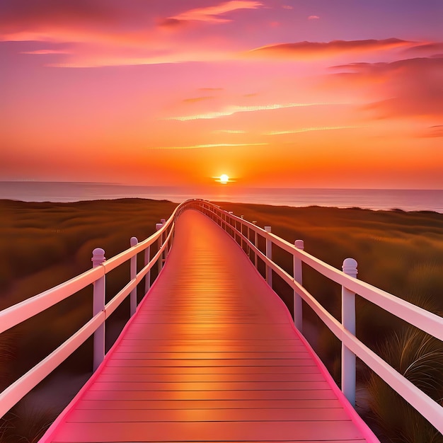 Winding Road to a Serene Sunset Scene