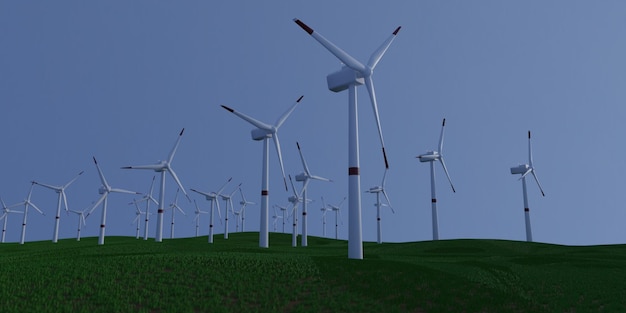 Windmills for electric power production d render