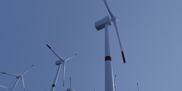 Windmills for electric power production d render