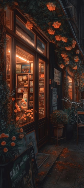 The window of a cafe in paris