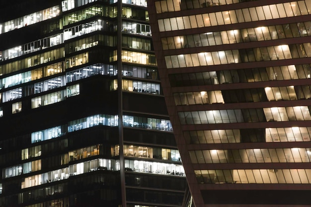 Window of a skyscraper in Moscow closeup.