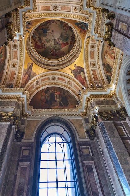 Window view and painting in St. Isaac's Cathedral.