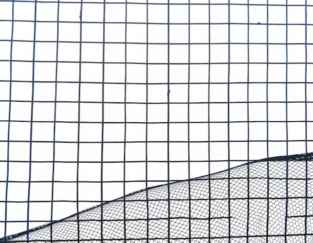 a window with a net that has a square of mesh on it