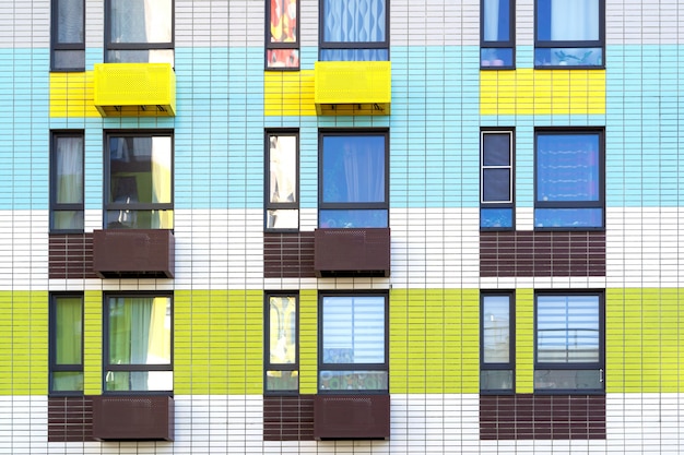 Windows and balcony in apartment building