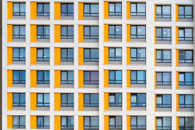 Windows of the facade of a modern building Construction and rental housing