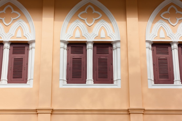 Windows in Gothic style in Thailand building