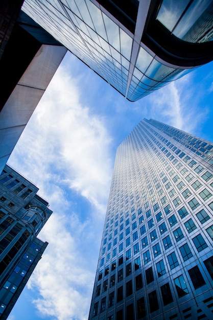 Windows of Skyscraper Business Office Corporate building in London City England UK