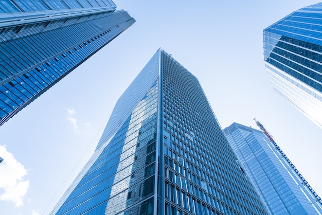 Windows of Skyscraper Business Office with blue sky