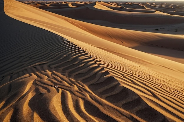 Windsculpted sand dunes in a remote desert