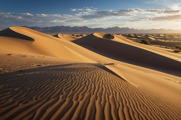 Windsculpted sand dunes in a remote desert