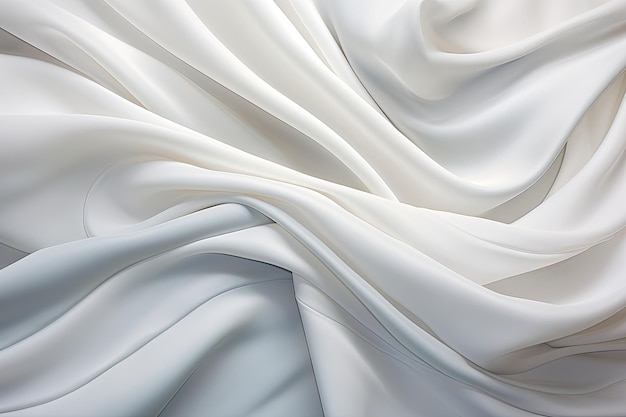 Windswept Elegance A Mystic Dance of Soft Wavy Folds on Abstract White Satin