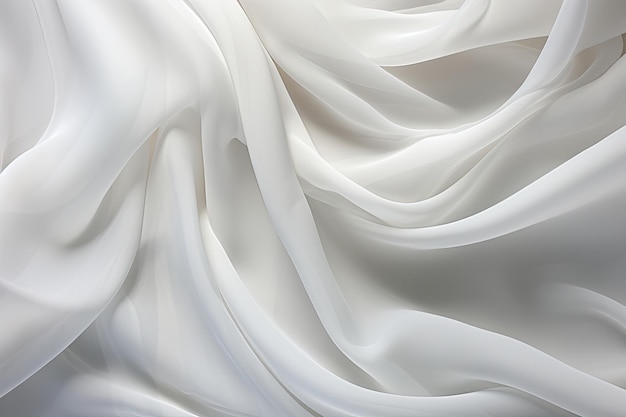 Windswept Elegance A Mystic Dance of Soft Wavy Folds on Abstract White Satin