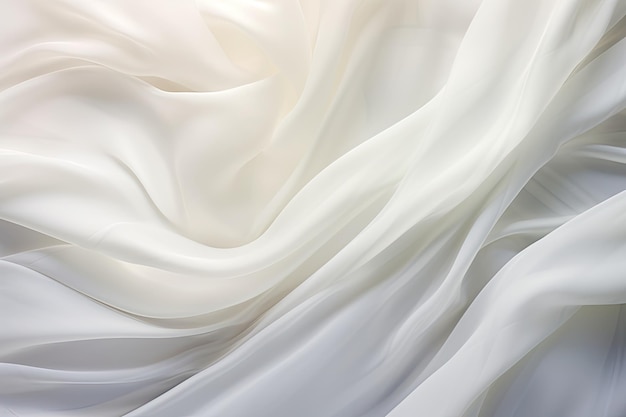 Windswept Elegance A Mystic Dance of Soft Wavy Folds on Abstract White Satin