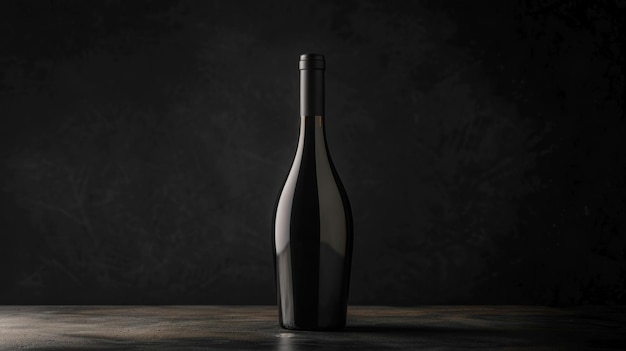 Wine Bottle on a Dark Background