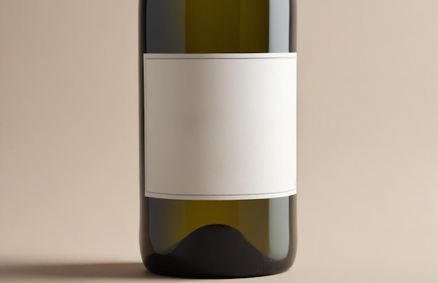 Photo wine bottle mockup blank label