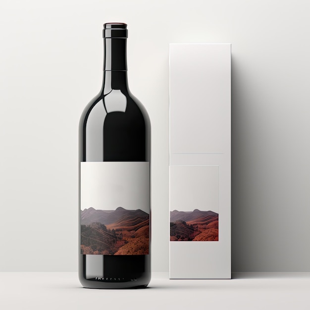 Wine Bottle Mockup Generative AI