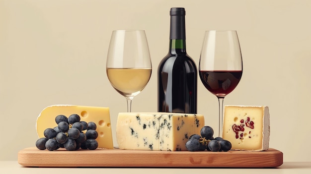 Wine and cheese pairing guide infographic Generative AI