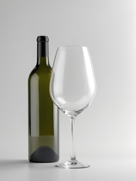 Photo wine glass bottle mockup