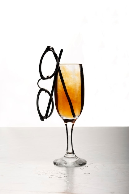 Wine glass and glasses on white background