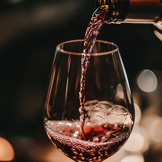 Photo wine pouring into crystal glass