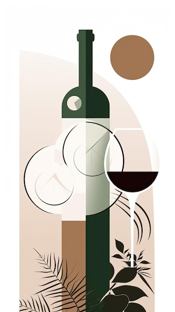 Wine tasting banner white and clean minimalistic modern flyer card AI generative