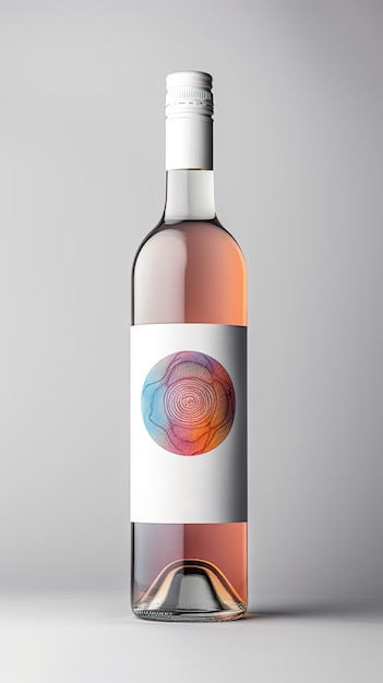 Wine tasting banner white and clean minimalistic modern flyer card Bottle of wine with colorful design lable AI generative