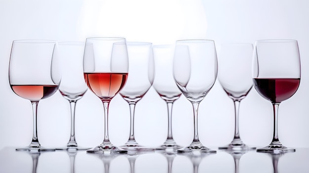 Wineglasses isolated on white Generative AI