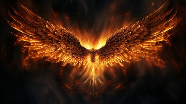 the wings of the angel are made by fire