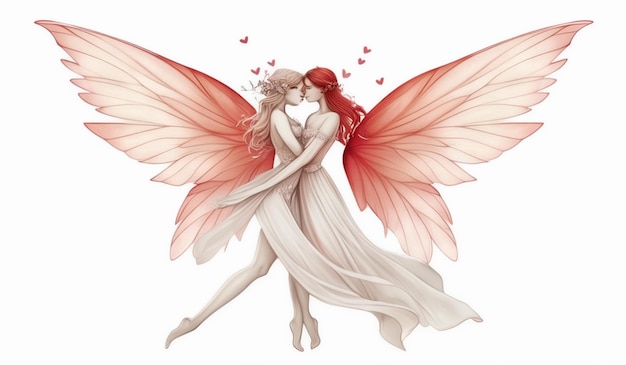 the wings of a fairy are the heart of love