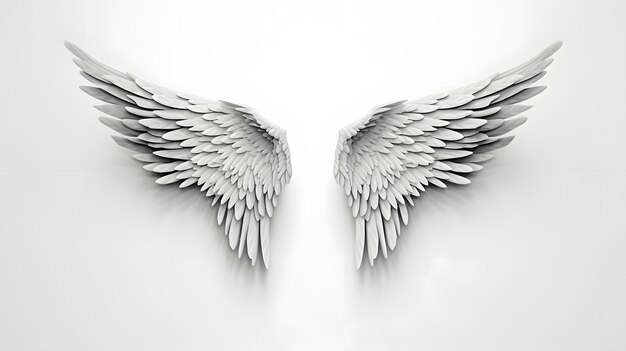 Wings isolated on white background