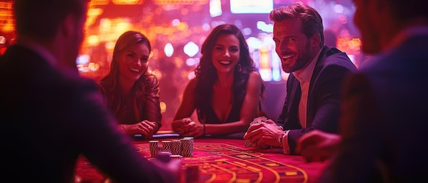 Winning Excitement Jackpot Joy at Casino Table with Vibrant Atmosphere