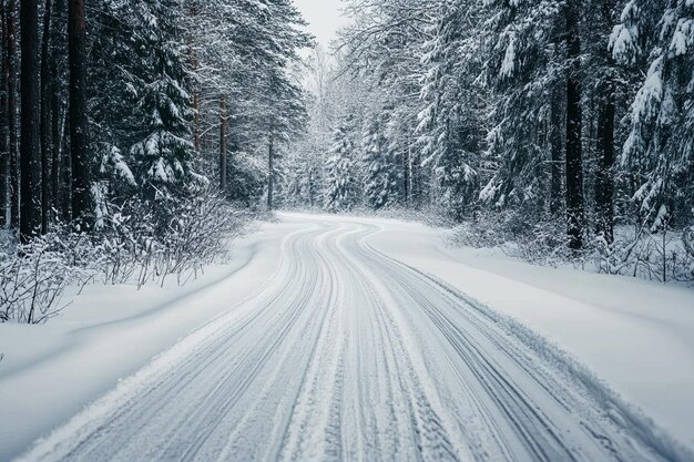 Photo winter adventure with snowcapped trails