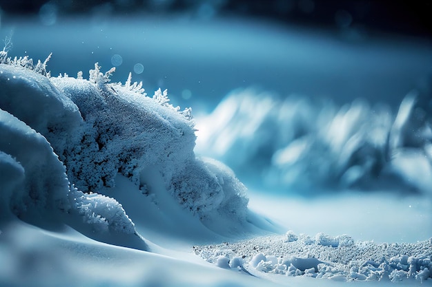 Winter background of snow and frost