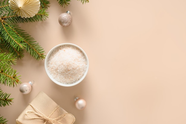 Winter body skin care and Christmas Spa concept