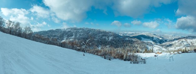 Photo winter carpathian mountains landscape ukraine