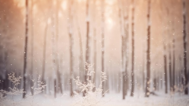 Winter Christmas Forest Background Illustration AI GenerativexA