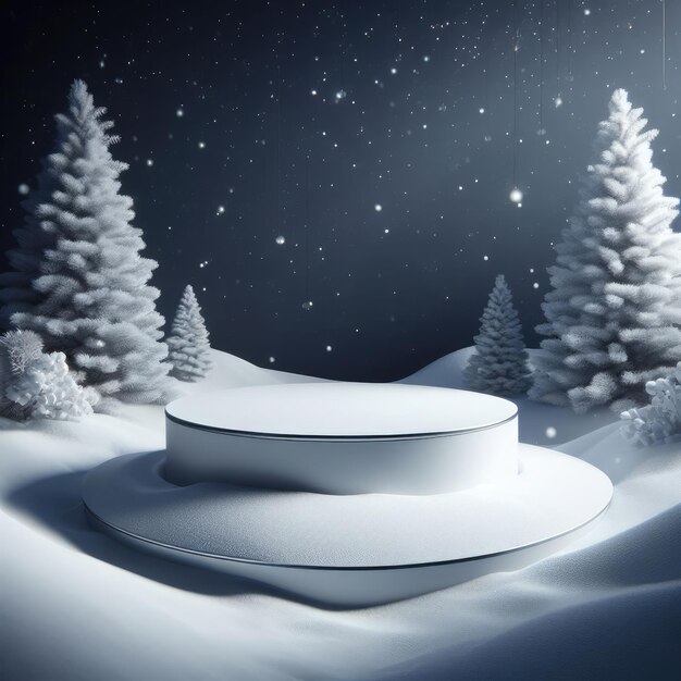 Photo winter christmas podium for product display abstract background pedestal for social media post