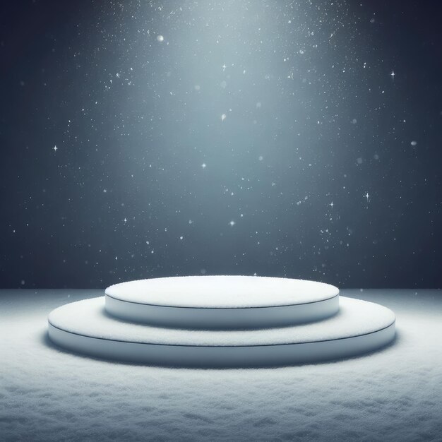 Photo winter christmas podium for product display abstract background pedestal for social media post