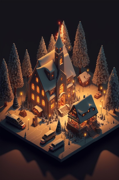 Winter Christmas village