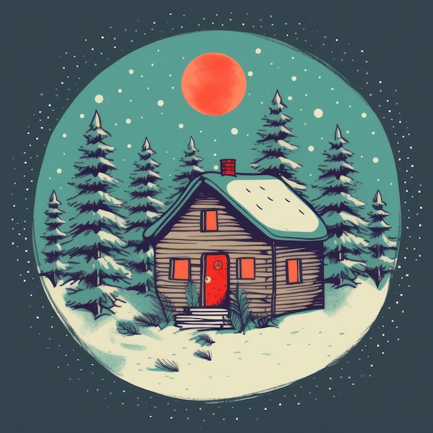 Winter cozy background Illustration AI GenerativexA