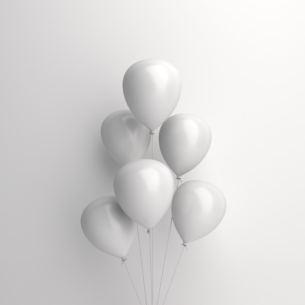 Winter decoration with white balloons