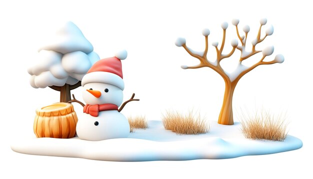 Photo winter elements 3d icon clipart on white background