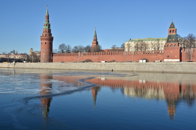 Winter embankment of the Moscow Kremlin