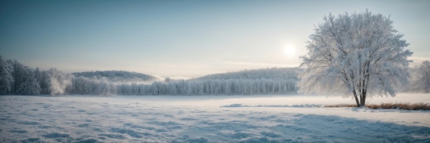 Photo winter forest landscape